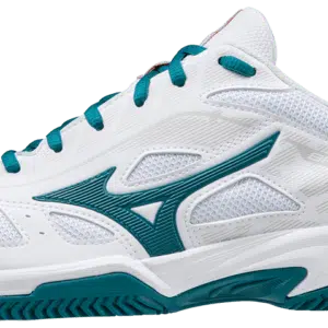 Mizuno Breakshot 3 CC (Unisex, Hvid/Turkis) Padelsko - 40